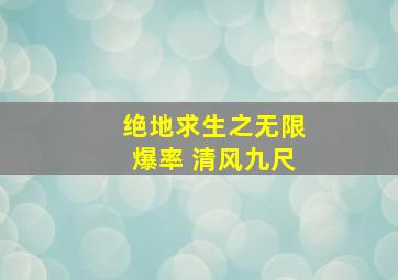 绝地求生之无限爆率 清风九尺